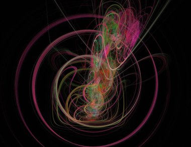 Siyah Renk Üzerine Bir Dijital Fraktal Resmi