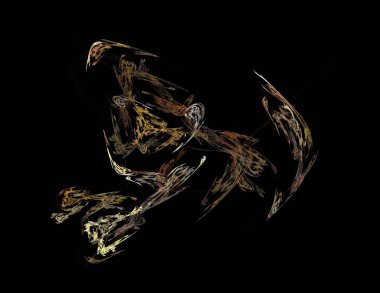 Siyah Renk Üzerine Bir Dijital Fraktal Resmi