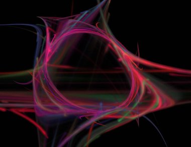 Siyah Renk Üzerine Bir Dijital Fraktal Resmi