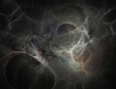 Siyah Renk Üzerine Bir Dijital Fraktal Resmi