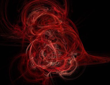 Siyah Renk Üzerine Bir Dijital Fraktal Resmi