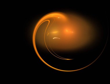 Siyah Renk Üzerine Bir Dijital Fraktal Resmi