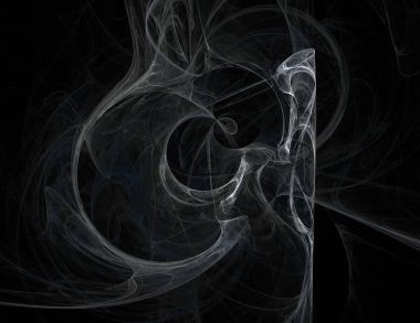 Siyah Renk Üzerine Bir Dijital Fraktal Resmi