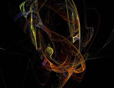 Siyah Renk Üzerine Bir Dijital Fraktal Resmi