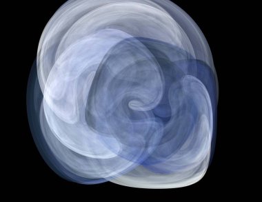 Siyah Renk Üzerine Bir Dijital Fraktal Resmi