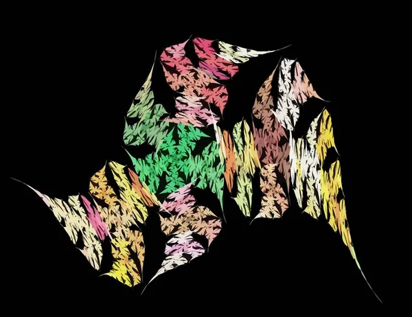 Ilustracja jeden cyfrowy Fraktal z multicolor — Wektor stockowy