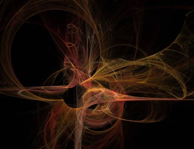 Siyah Renk Üzerine Bir Dijital Fraktal Resmi