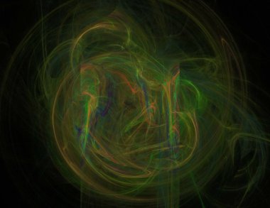 Siyah Renk Üzerine Bir Dijital Fraktal Resmi