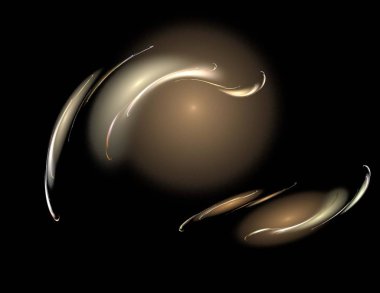 Siyah Renk Üzerine Bir Dijital Fraktal Resmi