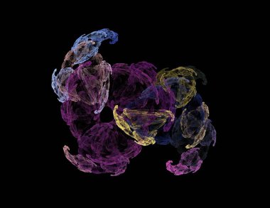 Siyah Renk Üzerine Bir Dijital Fraktal Resmi