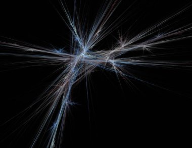 Siyah Renk Üzerine Bir Dijital Fraktal Resmi