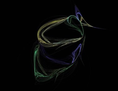 Siyah Renk Üzerine Bir Dijital Fraktal Resmi