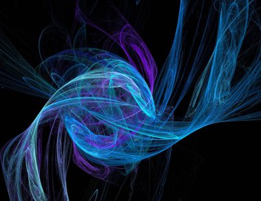 Siyah Renk Üzerine Bir Dijital Fraktal Resmi