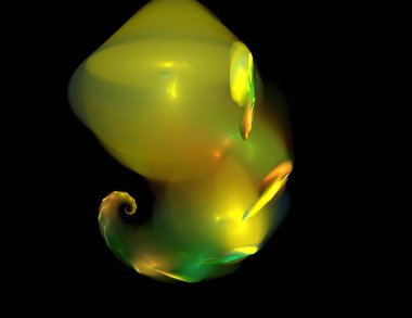 Siyah Renk Üzerine Bir Dijital Fraktal Resmi