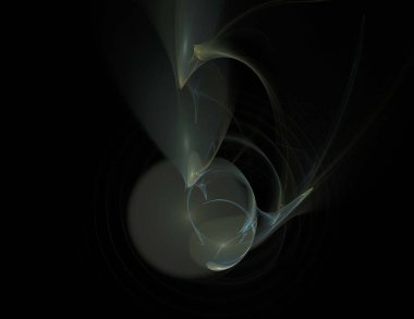 Siyah Renk Üzerine Bir Dijital Fraktal Resmi