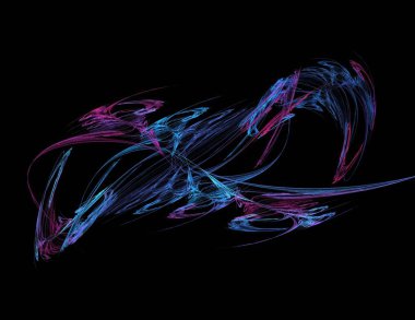 Siyah Renk Üzerine Bir Dijital Fraktal Resmi