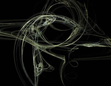 Siyah Renk Üzerine Bir Dijital Fraktal Resmi