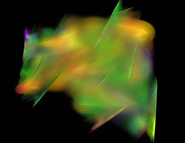 Siyah Renk Üzerine Bir Dijital Fraktal Resmi