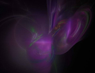 Siyah Renk Üzerine Bir Dijital Fraktal Resmi