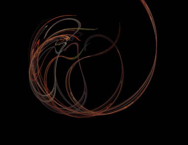 Siyah Renk Üzerine Bir Dijital Fraktal Resmi