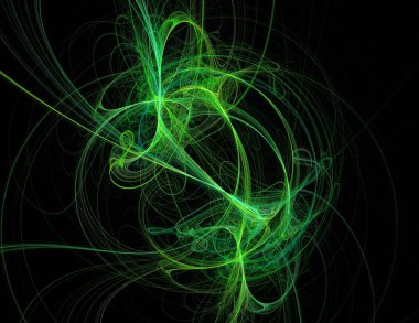 Siyah Renk Üzerine Bir Dijital Fraktal Resmi