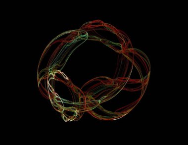 Siyah Renk Üzerine Bir Dijital Fraktal Resmi