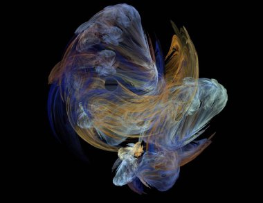 Siyah Renk Üzerine Bir Dijital Fraktal Resmi