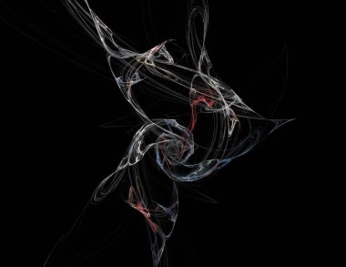 Siyah Renk Üzerine Bir Dijital Fraktal Resmi