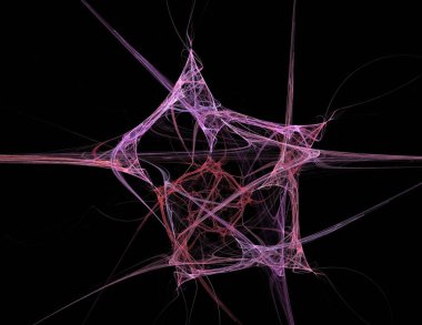 Siyah Renk Üzerine Bir Dijital Fraktal Resmi