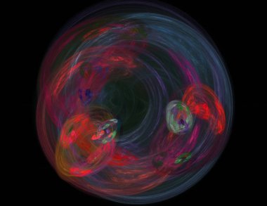 Siyah Renk Üzerine Bir Dijital Fraktal Resmi