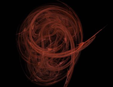 Siyah Renk Üzerine Bir Dijital Fraktal Resmi