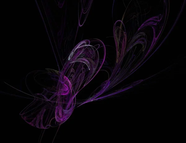 Afbeelding van een digitale fractal op zwarte kleur — Stockfoto