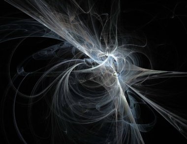 Siyah Renk Üzerine Bir Dijital Fraktal Resmi