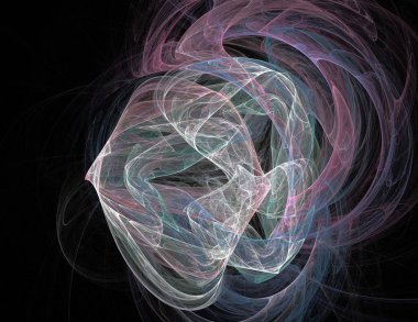 Siyah Renk Üzerine Bir Dijital Fraktal Resmi