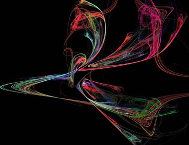 Siyah Renk Üzerine Bir Dijital Fraktal Resmi