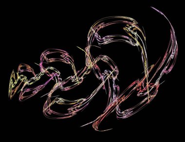 Siyah Renk Üzerine Bir Dijital Fraktal Resmi