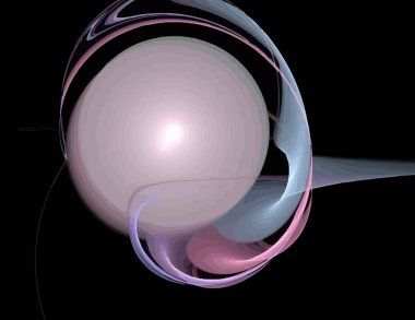 Siyah Renk Üzerine Bir Dijital Fraktal Resmi