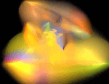 Siyah Renk Üzerine Bir Dijital Fraktal Resmi