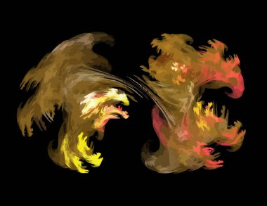 Siyah Renk Üzerine Bir Dijital Fraktal Resmi