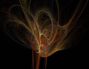 Siyah Renk Üzerine Bir Dijital Fraktal Resmi