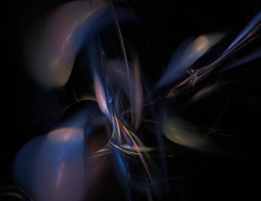 Siyah Renk Üzerine Bir Dijital Fraktal Resmi