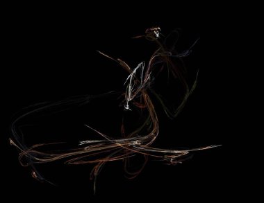 Siyah Renk Üzerine Bir Dijital Fraktal Resmi