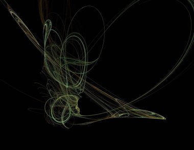 Siyah Renk Üzerine Bir Dijital Fraktal Resmi