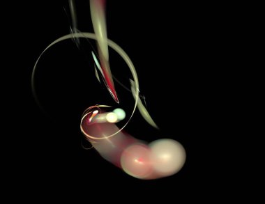 Siyah Renk Üzerine Bir Dijital Fraktal Resmi