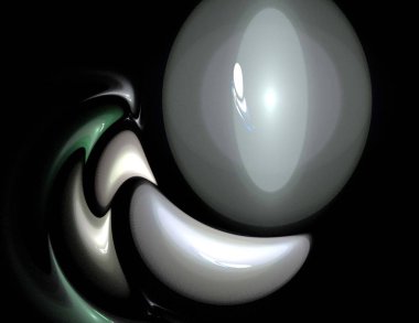 Siyah Renk Üzerine Bir Dijital Fraktal Resmi