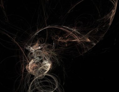 Siyah Renk Üzerine Bir Dijital Fraktal Resmi