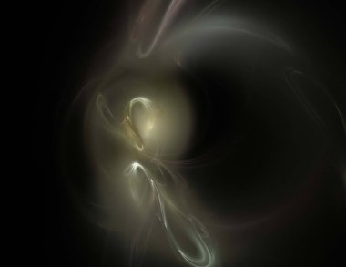 Siyah Renk Üzerine Bir Dijital Fraktal Resmi