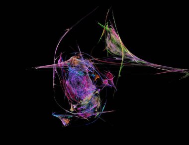 Siyah Renk Üzerine Bir Dijital Fraktal Resmi