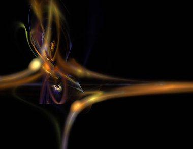 Siyah Renk Üzerine Bir Dijital Fraktal Resmi