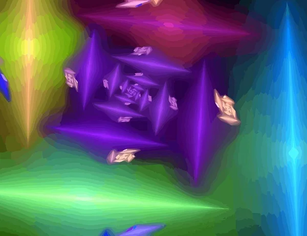 Одна Иллюстрация цифрового фрактала с многоцветностью — стоковый вектор